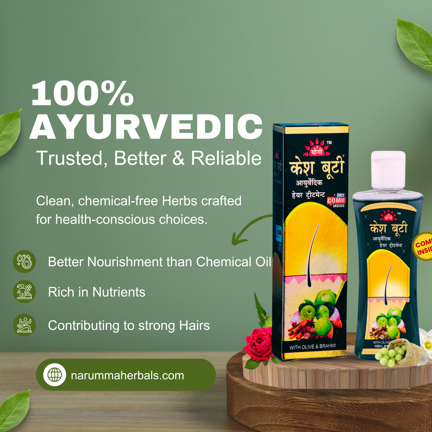 Kesh Buti 100% Ayurvedic Hair Oil | For Hairfall Control | Complete Dandruff Removal | Deeply Nourishing Hairs from Roots | Precious Herbs like Brahmi, Amla, Bhringraj and Many more | | For Men and Women | M.R.P. - 275/- |