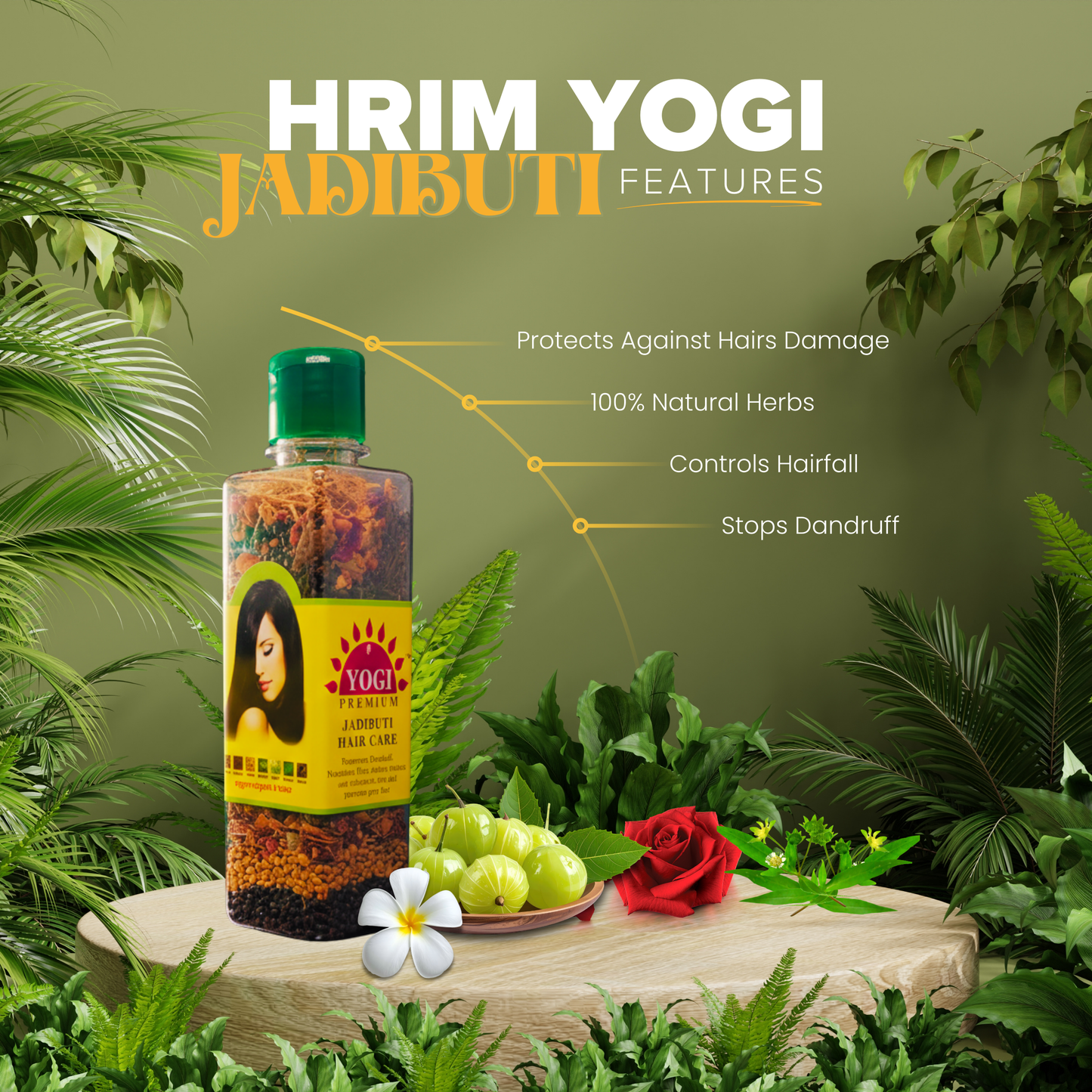 HRIM YOGI JADIBUTI | Hair Care Jadibuti for Natural Hair Care | No Chemical Formula and Zero Side-effects | M.R.P. 375/- | 100 Grams |   Daily  Usage - Best Results | For Men and Women |