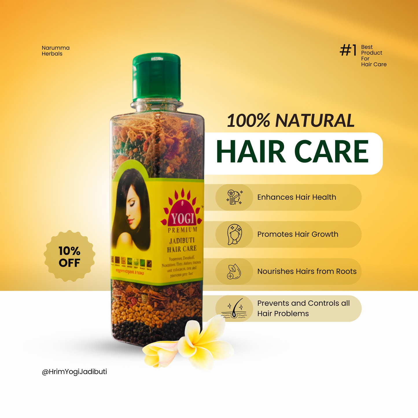 Hrim Yogi Jadibuti | Hair Care Jadibuti for Natural Hair Care | No Chemical Formula and Zero Side-effects | M.R.P. 210/- | Daily  Usage - Best Results | For Men and Women |