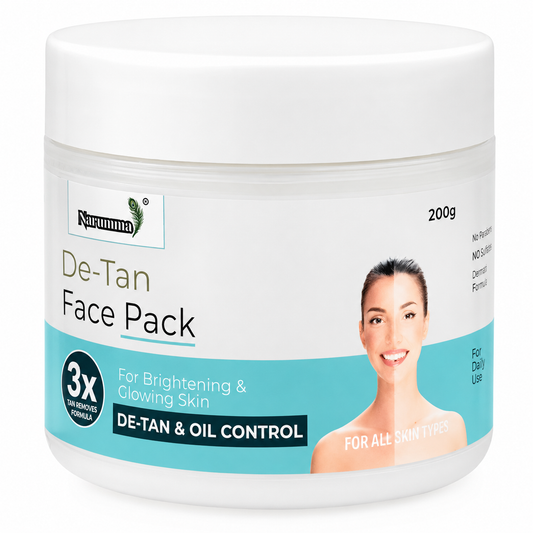 Narumma De-Tan Face Pack | For Brightening and Glowing Skin | 3X Tan Removal Formula | De-Tan and Oil Control | M.R.P. : 750/- | 200 Grams |